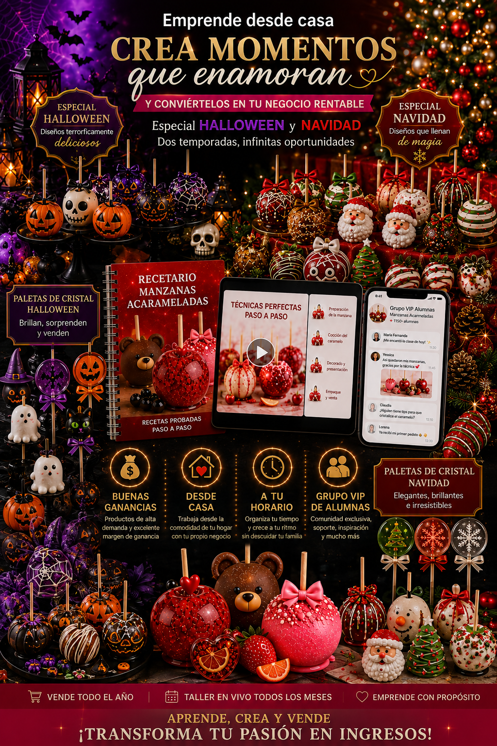 Manzanas Acarameladas Especial de Halloween y Navidad Como hacer manzanas acarameladas desde cero
